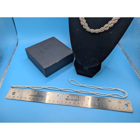 Vintage dual sided, pearl bead, choker and accessory - Picture 4 of 9